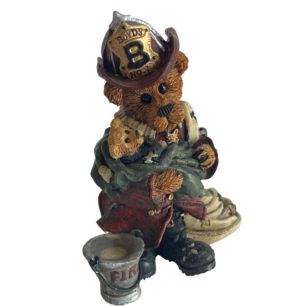 Boyds Bears & Friends "Blazin' B. Arson" Firefighter Bear Figurine‎ Decor